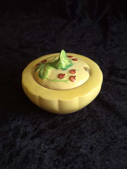Vintage 1930's Red Current Carlton Ware Jam Pot