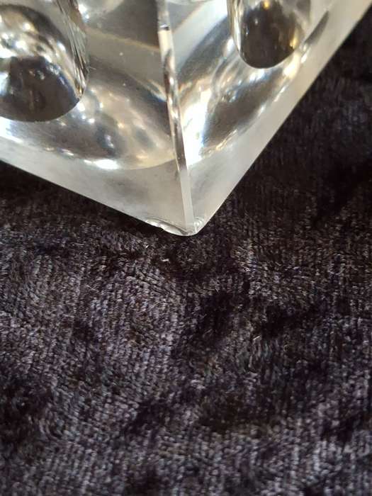 Stunning Vintage 1970's Cut Glass Desk Lighter and Ashtray Set