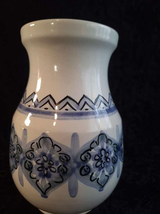 Beautiful Vintage Hand Painted Blue and White Vase