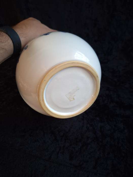 Beautiful Vintage Hand Painted Blue and White Vase