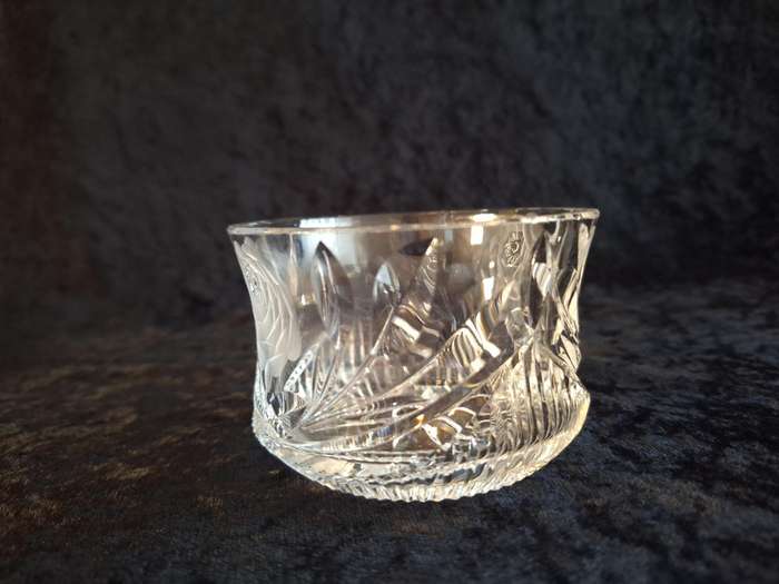 Stunning Vintage Rose Cut Crystal Sweet Bowl - A.