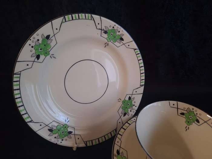 Stunning Art-Deco 1920's Burley Ware Tea Trio