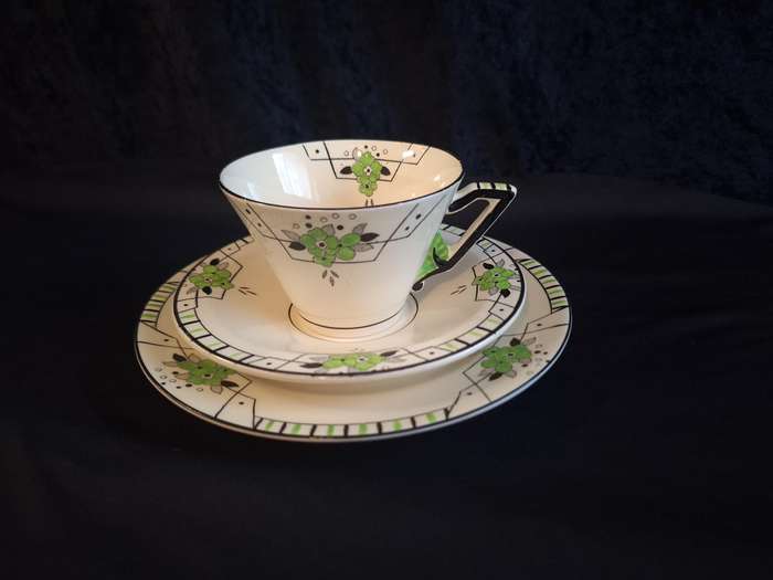 Stunning Art-Deco 1920's Burley Ware Tea Trio