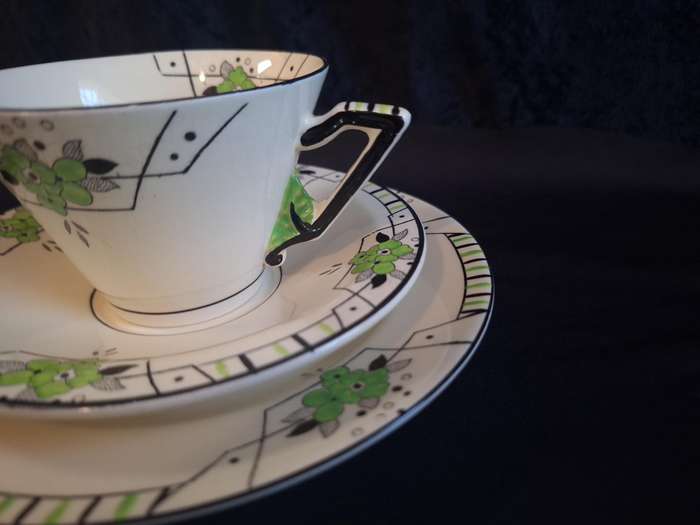 Stunning Art-Deco 1920's Burley Ware Tea Trio