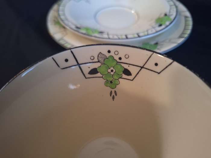 Stunning Art-Deco 1920's Burley Ware Tea Trio