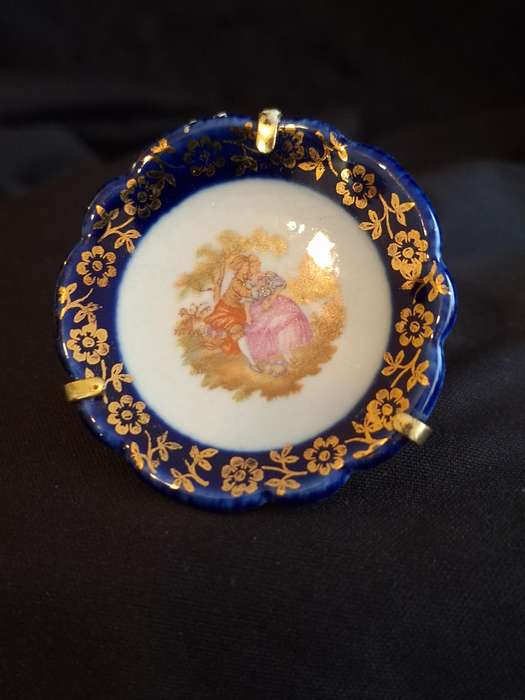 Beautiful Vintage Limoges France Miniature Plate with stand.