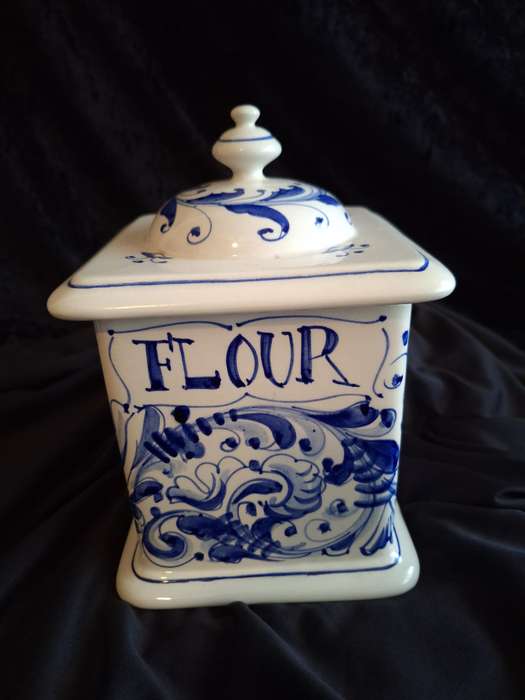 Beautiful Vintage Italian Mancioli Pottery Canisters - (Some Damage)