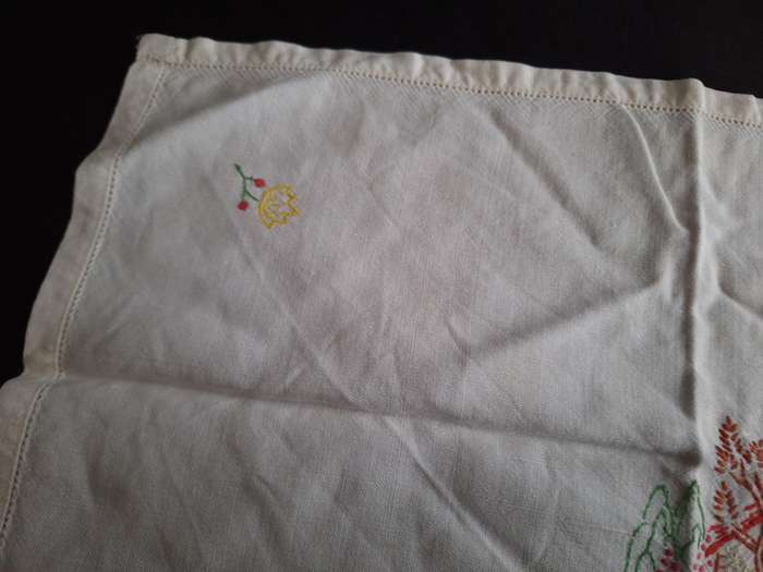 Beautiful Vintage Embroidered Tray Cloth - C.