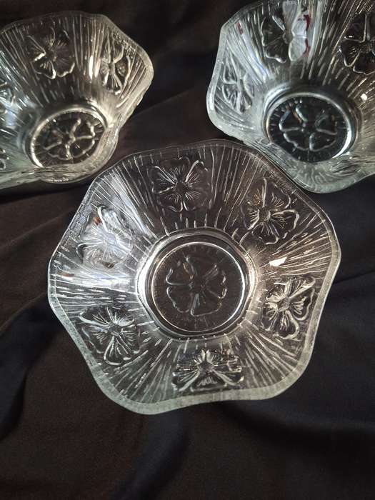 Beautiful Vintage Italian Pressed Glass Dessert Set.