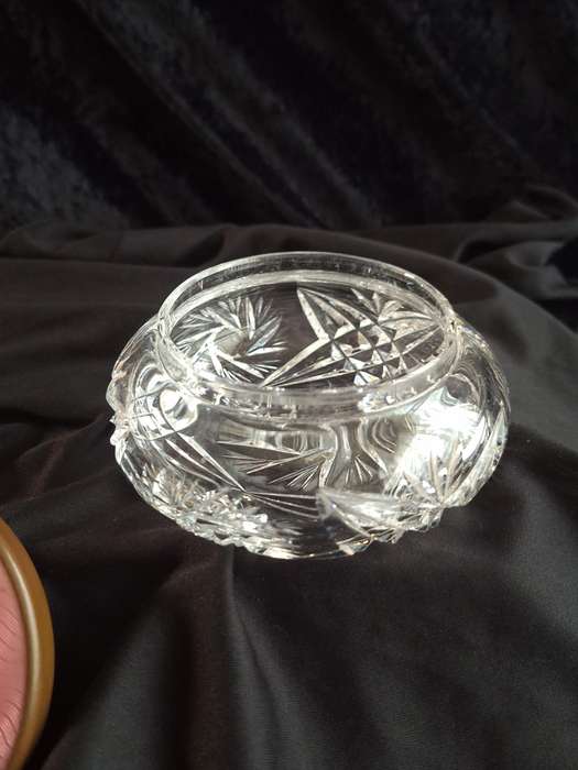 Beautiful Art-Deco Pink Enamel and Crystal Dressing Table Trinket.