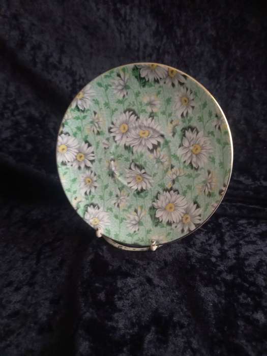 Vintage Shelley Chintz Green Daisy Saucer - A.