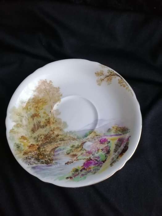 Vintage Shelley Heather Coffee Saucer 0187 - A.