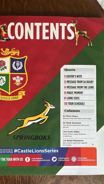 2021 Lions Series Complete Set of Programmes & Guide Book, details below