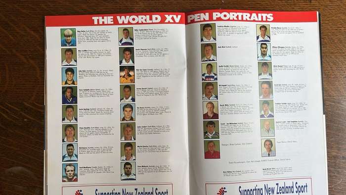 1992 Clash of The Century - All Blacks vs World Invitation XV Programme, details below