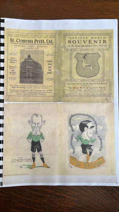 1912/13 Springbok Squad Caricatures, details below