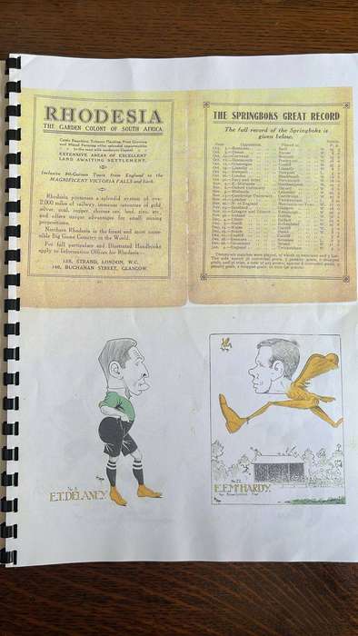 1912/13 Springbok Squad Caricatures, details below