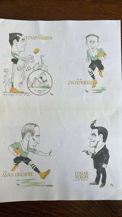 1912/13 Springbok Squad Caricatures, details below
