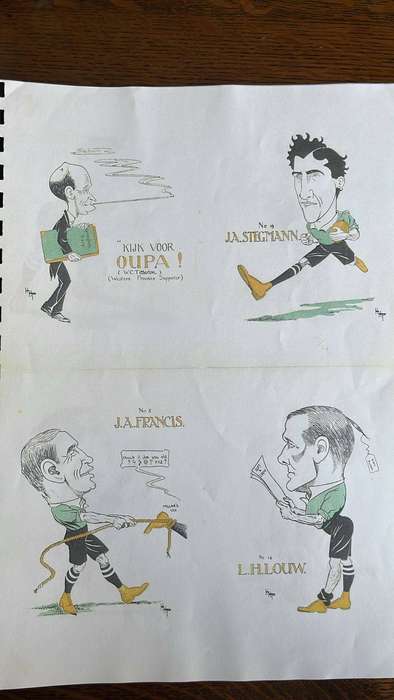 1912/13 Springbok Squad Caricatures, details below