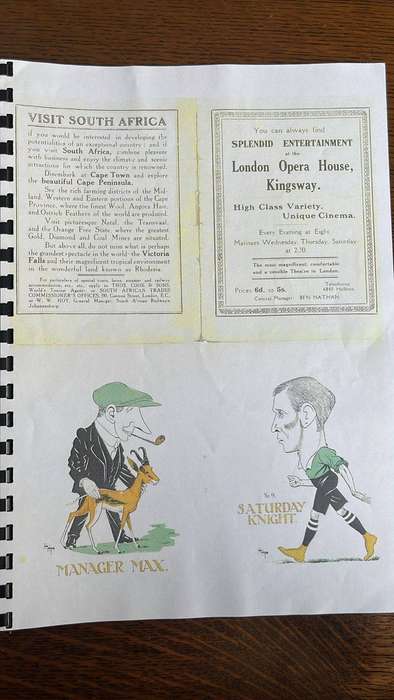 1912/13 Springbok Squad Caricatures, details below
