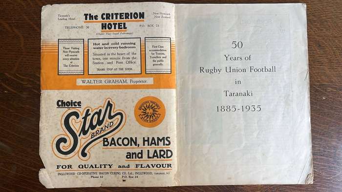 A Scarce Item - 1885-1935, 50 Years Rugby in Taranaki, details below