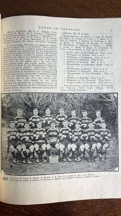 A Scarce Item - 1885-1935, 50 Years Rugby in Taranaki, details below