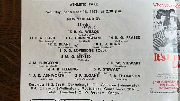 1979 Argentina vs New Zealand at Athletic Park Programme, Signed, details below