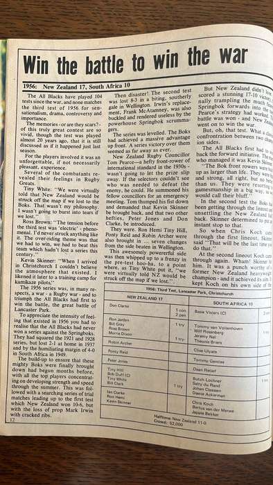 1946 - 1975 All Blacks - Great Test Victories Magazine, details below