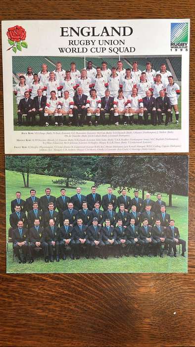 1995 French and English Rugby Squad Photos, details below