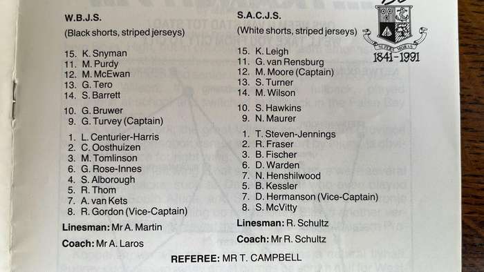 1991 150 Rugby Celebration at Wynberg Boys' Schools