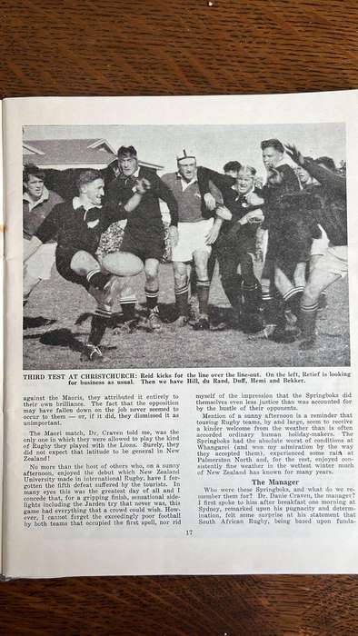 1956 Springboks in New Zealand, details below