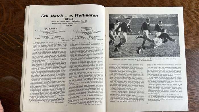 1956 Springboks in New Zealand, details below
