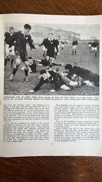 1956 Springboks in New Zealand, details below