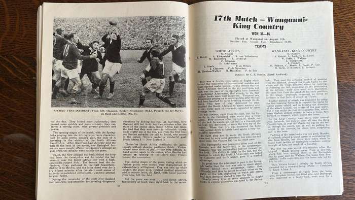 1956 Springboks in New Zealand, details below
