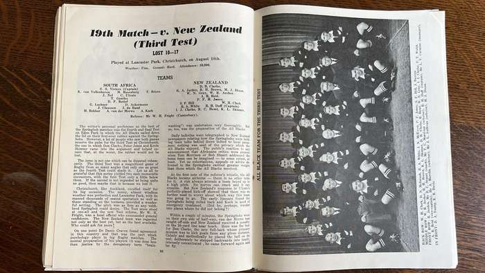 1956 Springboks in New Zealand, details below