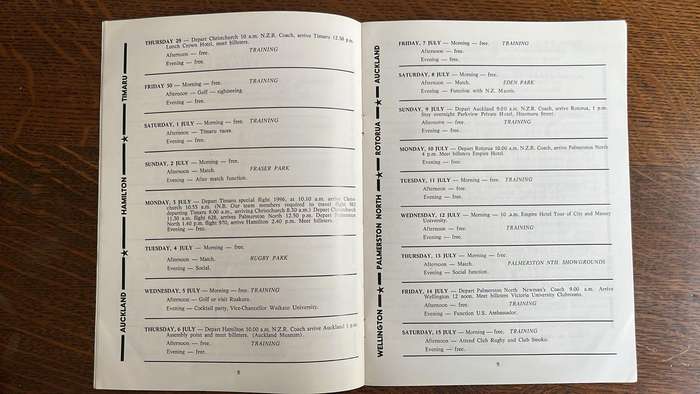 1972 California Rugby Tour - University of Canterbury vs Grizzlies Souvenir Programme, details below