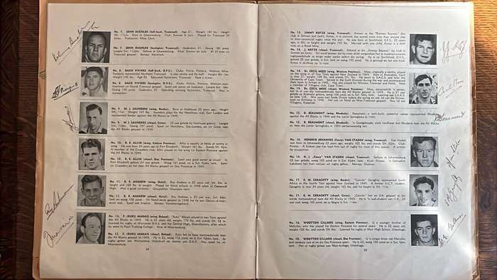 1951 Springbok Rugby Trials at Newlands Souvenir Programme, Signed Pen Pictures, details below