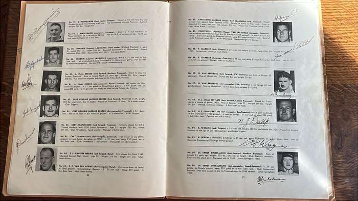 1951 Springbok Rugby Trials at Newlands Souvenir Programme, Signed Pen Pictures, details below