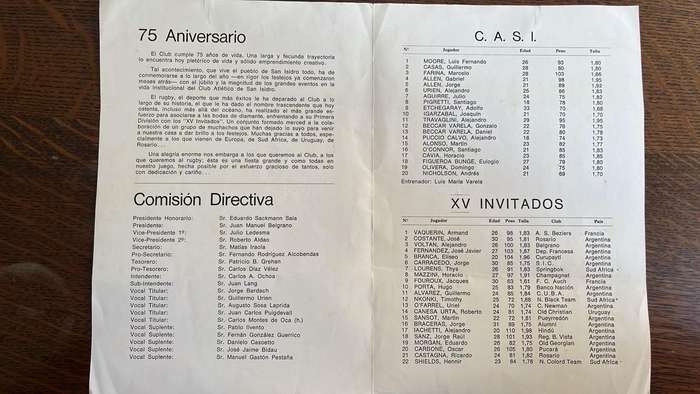 1977 Historical Programme - Casi vs Invitation XV Signed Programme, details below