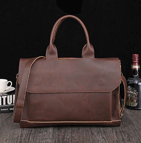 Pu Leather Shoulder Messenger Business Computer Briefcase For Men Women