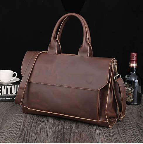 Pu Leather Shoulder Messenger Business Computer Briefcase For Men Women
