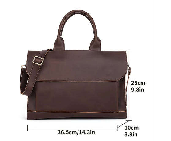 Pu Leather Shoulder Messenger Business Computer Briefcase For Men Women