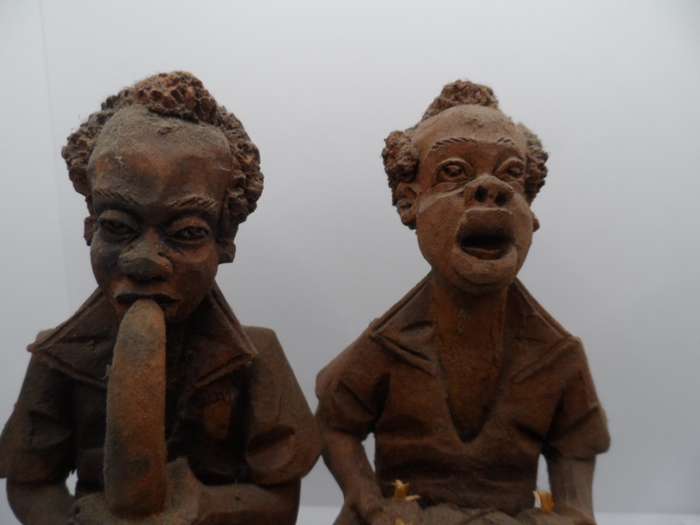FOUR MUSICIANS , CLAY,  `4 TO 21 CM TALL