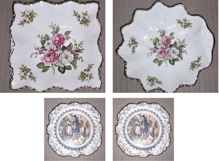4 Vintage Foley Pin Trays - as per pictures