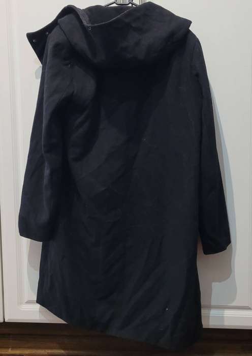 Long black coat with hoodie