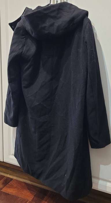 Long black coat with hoodie