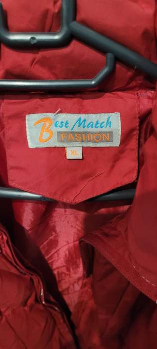 Red puffer style jacket
