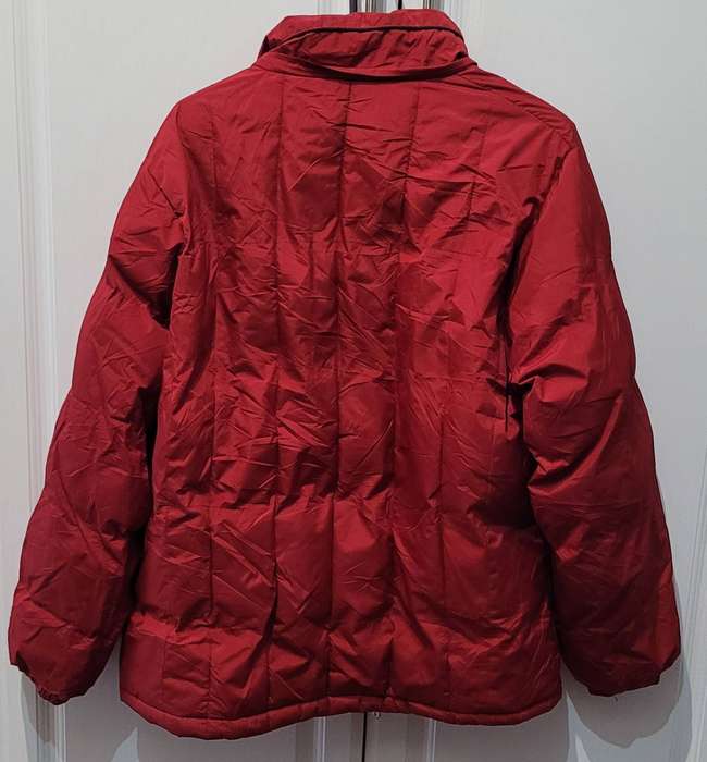 Red puffer style jacket