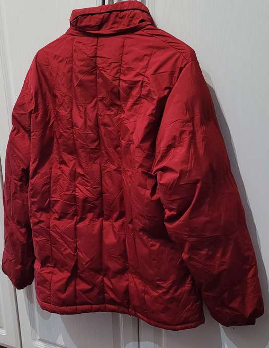 Red puffer style jacket
