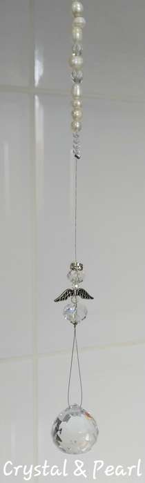 Genuine Pearl & Crystal Angel Suncatchers - Unique