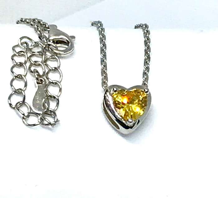 Floating Heart Sterling Silver Necklace